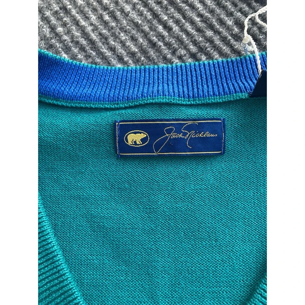 Jack Nicklaus Golf Pullover V Neck Sweater Vest Bear Embroidered Size X-LARGE